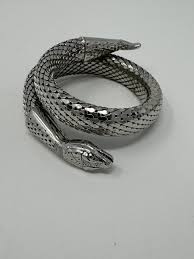 Vintage Signed Whiting Davis Silver Serpent Coil Snake ...