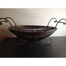 1960s Vintage Rattan & Brass Handle Basket or Wine Holder | Chairish