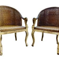 Pair of Vintage Wicker Living Room Side Chair - Etsy UK
