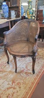 Antique French Caned Corner Chair | Chairish