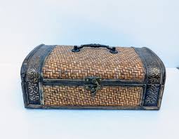 Vintage Wooden Treasure Chest Box - Etsy