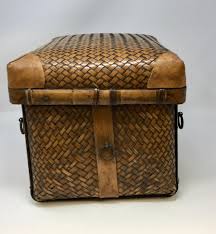 Sold at Auction: ANTIQUE ASIAN WOVEN BAMBOO SEWING BOX WITH LID