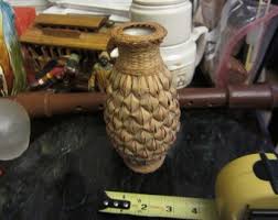 Basket Weaved Pottery Urn Vase, Pen Pencil Holder Bud Vase - Etsy