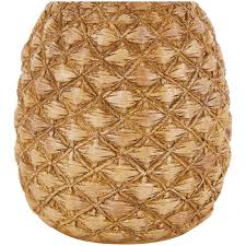 13" Gold Textured Pineapple Fruit Sculpture with Carved Top | Michaels