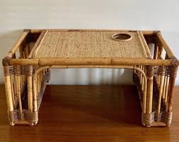 Boho Frühstück Tablett | Vintage Mid Century Bambus und ...