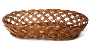 Vintage Baguette Bread Basket Wicker Rattan Woven 15" Oval ...
