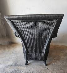 Black wicker rattan bamboo Patio Club Chair w. Side Table - furniture - by owner - sale - craigslist