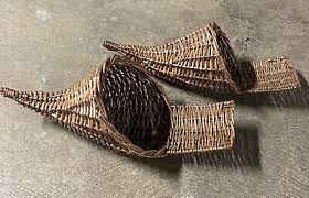 Set of 2 vintage cornucopia wicker baskets/horns. | eBay