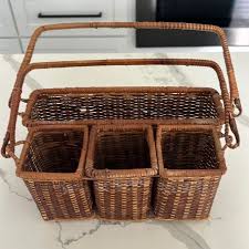 Storage & Organization | Vintage Picnic Basket Utensil Holder | Poshmark