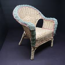 Wicker Doll Chair Green / Pink / Natural 3 Colors H 12" x D 9" x W 10" | eBay