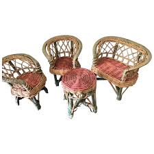 Very Old Wicker Multicolor Doll Furniture Set. For Sale at Ruby Lane