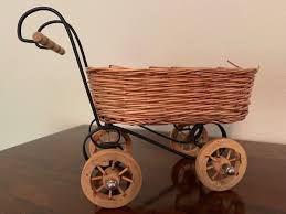 Vintage Wicker Baby Doll Pram Carriage Buggy Stroller Home Decor | eBay