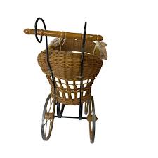 Vintage 1950's Antique Wicker Metal Victorian Style Baby Doll Carriage Stroller | eBay