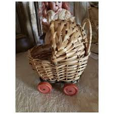 4" Wicker Buggy with Celluloid Doll. For Sale at Ruby Lane