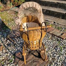DECORATIVE DOLL STROLLER VINTAGE Wicker Rattan Estate Find | eBay