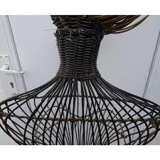 Wicker Mannequin with Removable Head on Iron Display, 1950s | Chairish