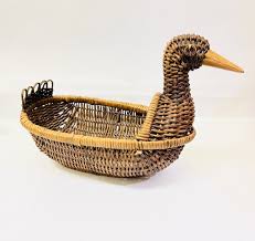 Vintage Wicker Duck Basket | eBay Australia