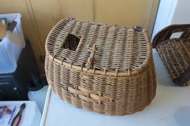Vintage Fishing Creel Wicker Basket Trout Fly Fishing Great Condition | eBay