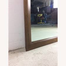 Mid Century Mirror with Beveled Walnut Frame - AptDeco