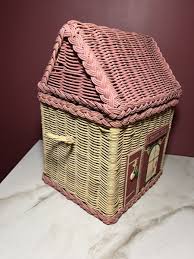 Wicker VTG House Toy Box Doll House Toy Box Hamper Trunk | eBay