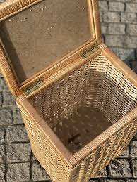natural handmade organizer wicker laundry hamper rattan ...