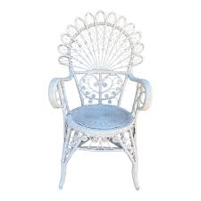 Mid 20th Century Vintage Painted Wicker Chair | Chairish