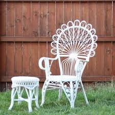 Vintage Tray Wickerwork 70s Retro Design Wicker Chair Retro Mid Century Peacock Shabby Chic Country House Style - Etsy