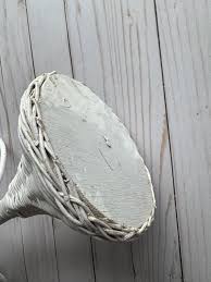 Vintage White Wicker Countertop Triple Ring Towel Rack 1980s ...