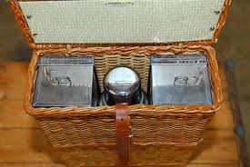 Abercrombie and Fitch Picnic Basket with Sandwich Tins and Thermos at 1stDibs | abercrombie and fitch picnic basket, sandwich thermos