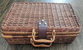 Vintage Wicker Picnic Basket, Storage | eBay