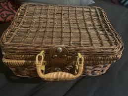 Lined Rectangular Wicker Picnic Basket 🧺 | eBay