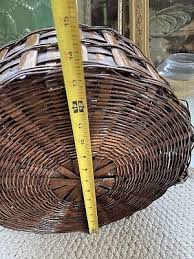 Large VTG Boho Style Basket With Lid/ Mid Century Wicker ...