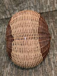 Oval Buttocks Bun Basket Knot Twist Bamboo Handle 17L 6.5H ...