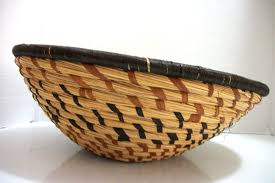 13"x 5" Hand Crafted Woven Grass Basket Brown & Black | eBay