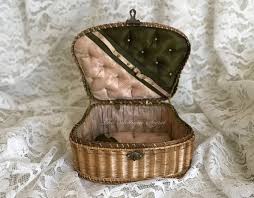 Incredibly Beautiful Antique French 19th Century Napoleon III Sewing Box in Wicker Wood Work and Bi Color Silk Interior - Etsy