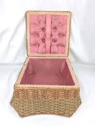 Vintage Sewing Basket Wicker | eBay