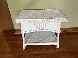 Vintage White Wicker Coffee Table/ Boho White Wicker Coffee Table - Etsy