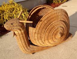 Vintage Wicker Snail Magazine Rack Holder 1970s Unique - Etsy
