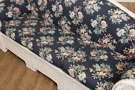 Late 20th Century Traditional White Wicker Camelback Sofa | Chairish