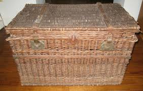 Antique Large French Wicker Trunk Shelf Brevete SGDG Modele Depose 'JW' 20/20/35 | eBay