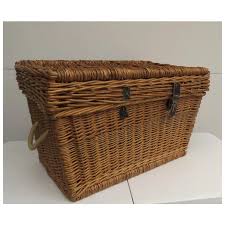 Vintage Wicker Large Basket Trunk. For Sale at Ruby Lane