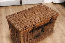 English Rustic 1930s Wicker Trunk with Iron Hardware and Lateral Handles – Jacqueline Adams Antiques