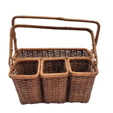 Wicker Caddy Vintage Wicker Caddy Basket Collectible Baskets ...