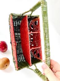 Vintage 2pc Woven Watermelon Tray & Basket Set, Retro Chic ...