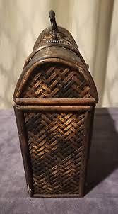 Storage Trunks Hand Made From Wicker/Wood-Brass Latch ...