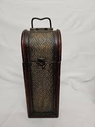 Wooden Wine Champagne Carrier Gift Box Metal Handle Embossed ...