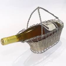 Art Deco Silver Plate Wine Bottle Basket Pourer - Artedeco - Online Antiques