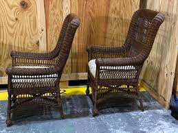 His and Hers' Set of Early 20th Century Wicker Lounge Chairs, Heywood-Wakefield For Sale at 1stDibs