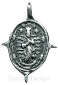 ST. FRANCIS RECEIVING STIGMATA Medal, silver, cast from 17th ...