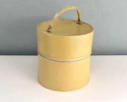 Vintage Travel Case for Wig or Hat, Yellow With Styrofoam ...